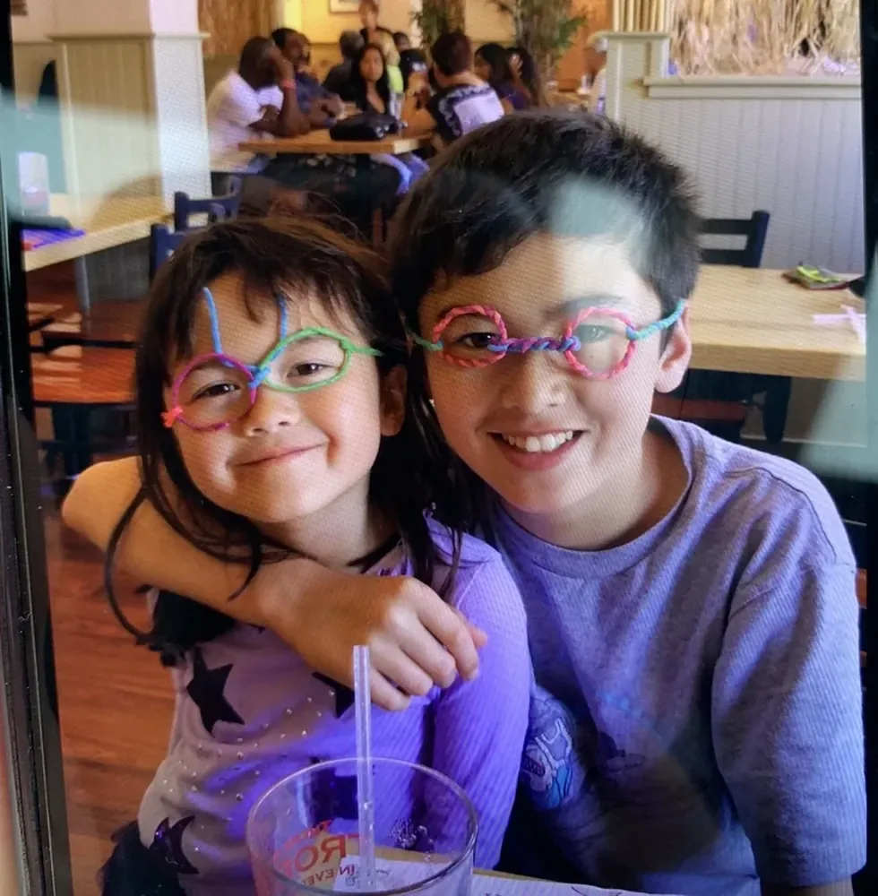 Jayden Betts as a kid with his younger sister Jolee