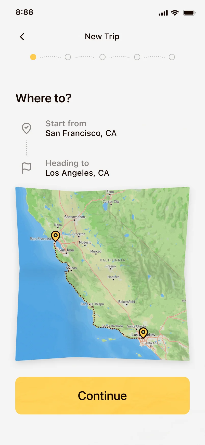 Step one: from an empty Where to form to San Francisco and Los Angeles set.